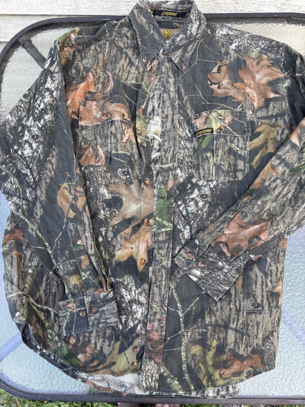 Realtree No Trace Camo Button-Up Shirt - Green Brown Black